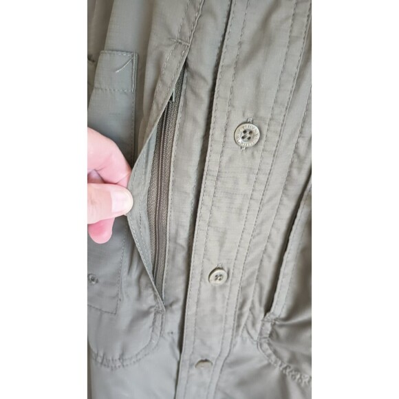 Reel Legends Men's Fishing Shirt Size Medium Button Up Long Sleeve Hunter Green - Picture 7 of 16